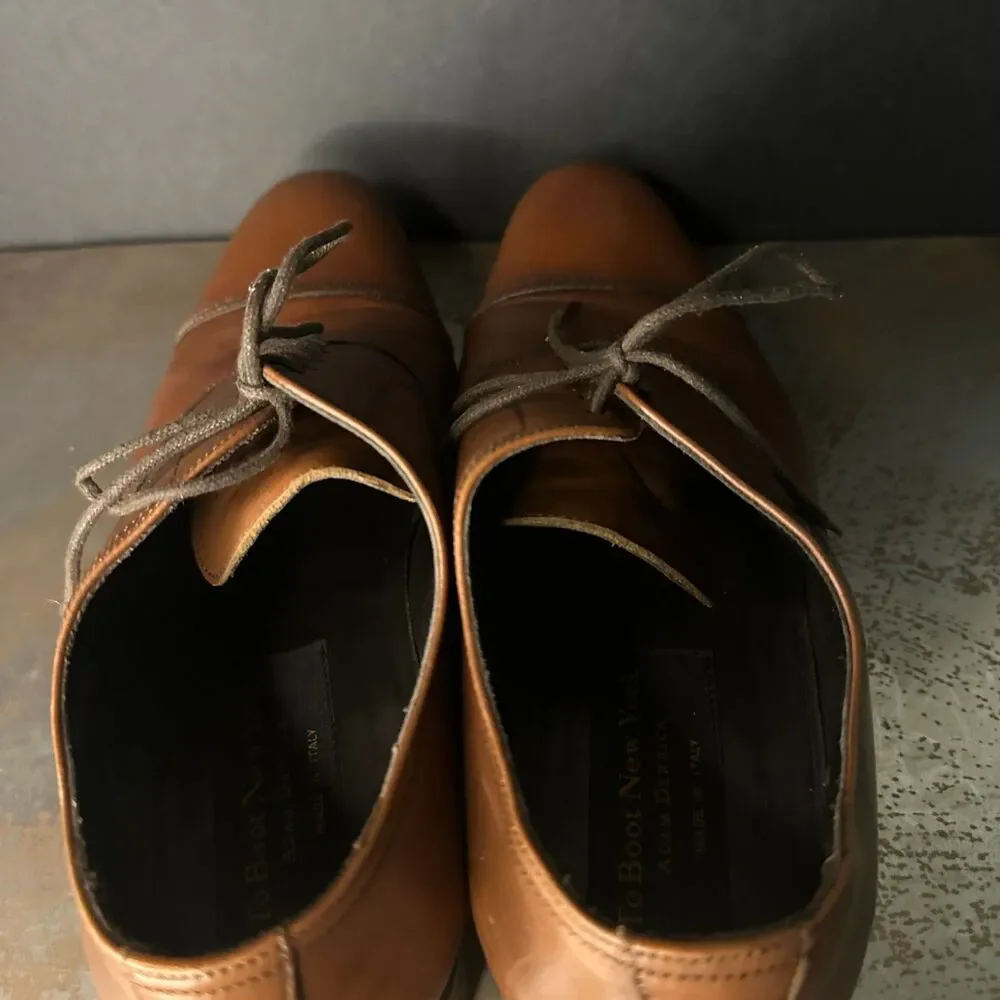 To Boot New York Men's Oxfords Dress Shoes 7 Italy Cap Toe Leather Classic Brown